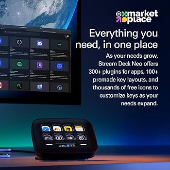 Elgato Stream Deck Neo (Black) – 8 Customizable Keys, 2 Touch