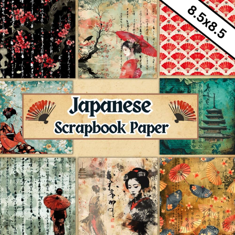 Japanese Scrapbook Paper: 20 Double-Sided Sheets, 8.5x8.5 inches