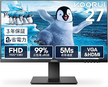 Amazon.co.jp: KOORUI モニター 27インチモニター ディスプレイ PC