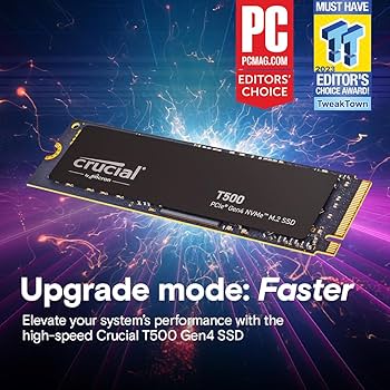 Amazon.com: Crucial T500 PCIe Gen4 NVMe 1TB SSD, Up to 7,300MB/s