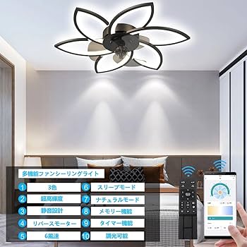 Amazon.co.jp : LEDシーリングファンライト キュレーター付き 10畳 調