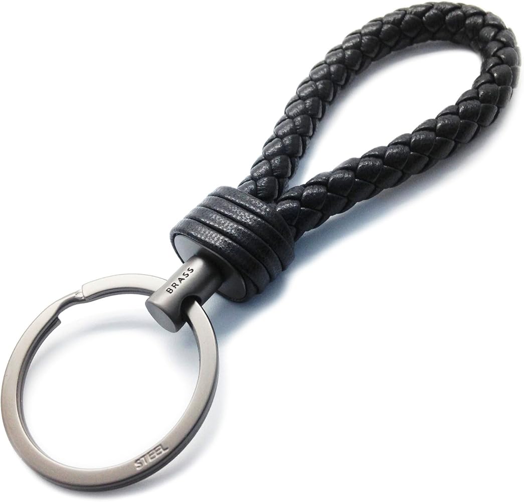 LABEN Key Chain Lambskin Handwoven Genuine Leather Keychain
