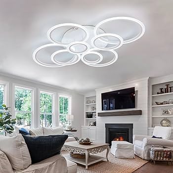 SYZXSP Modern LED Ceiling Light 41inch with Remote Dimmable 8 Ring