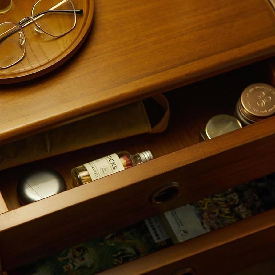 Amazon.co.jp: WestUx 素朴なヴィンテージウッドベッドサイドテーブル