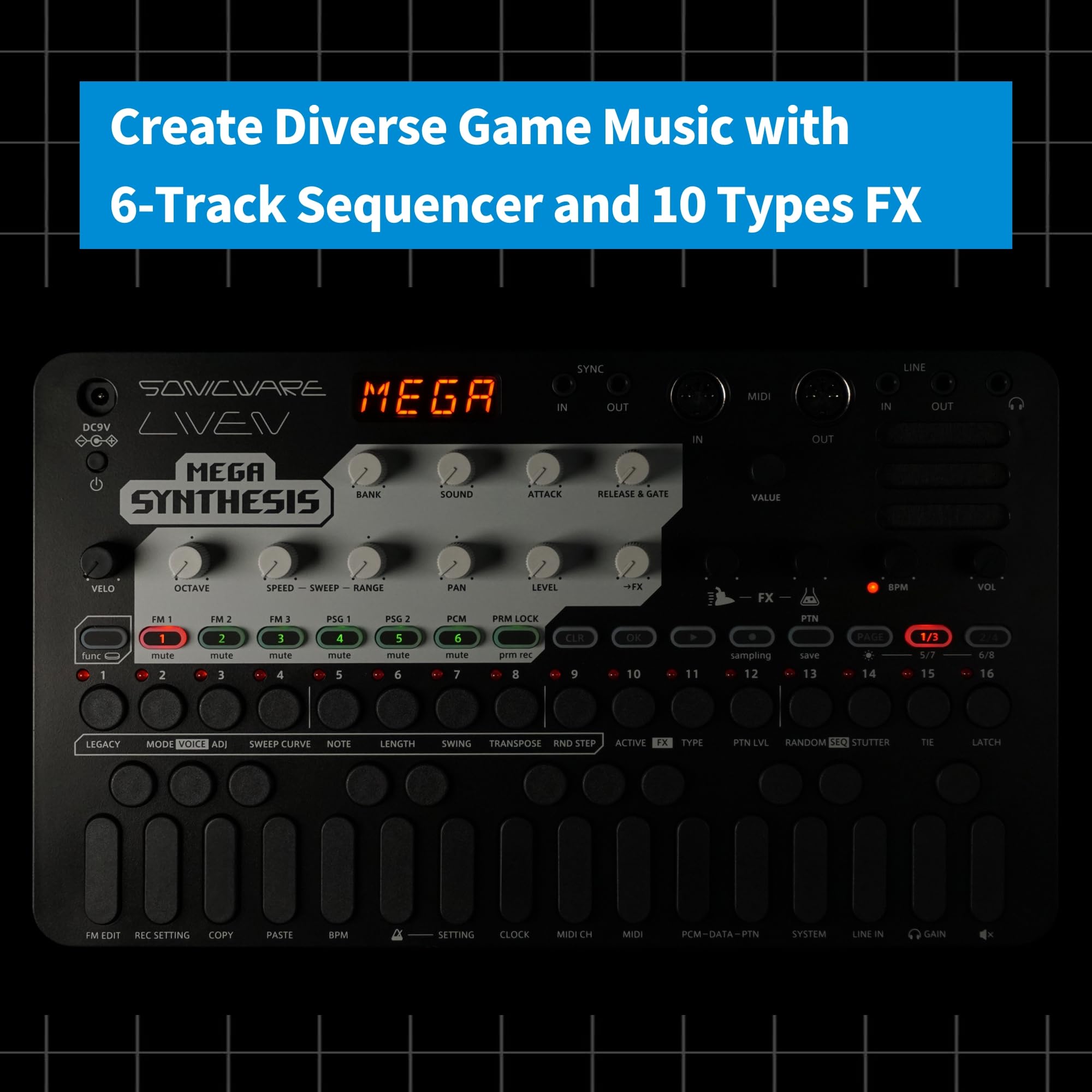 Sonicware LIVEN Mega Synthesis [Retro Game Music Groove Box