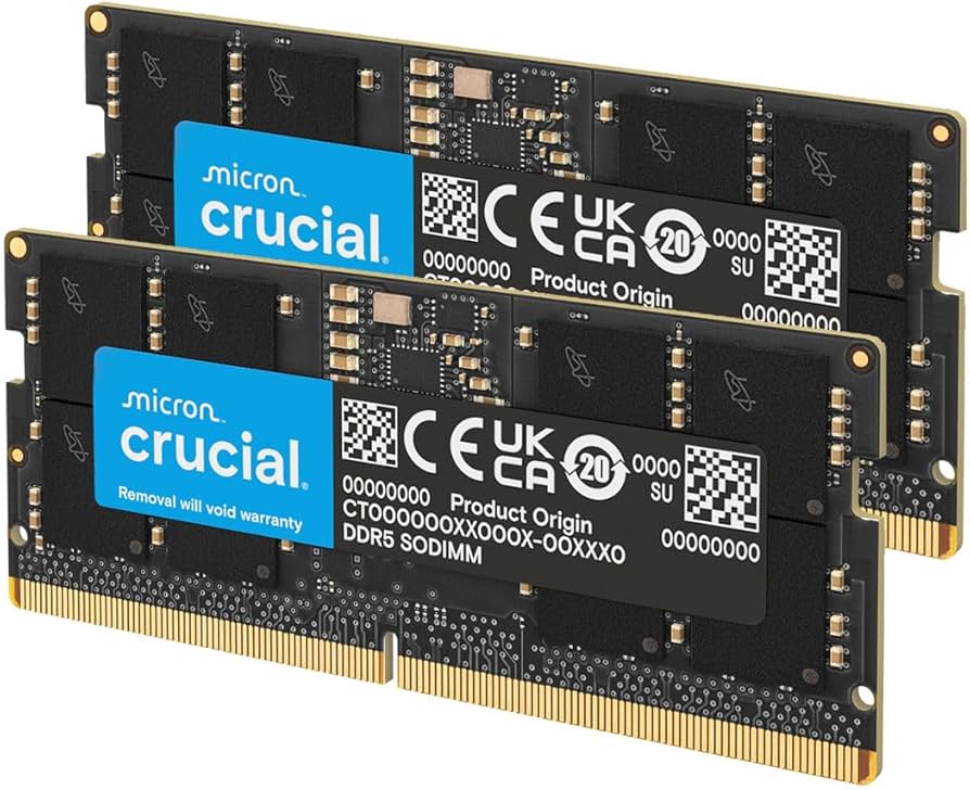 Crucial 64GB DDR5 RAM Kit (2x32GB), 4800MHz CL40 Laptop Memory