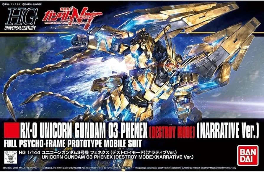 Amazon.com: HGUC 1/144 Unicorn Gundam 03 Phenex (Destroy Mode