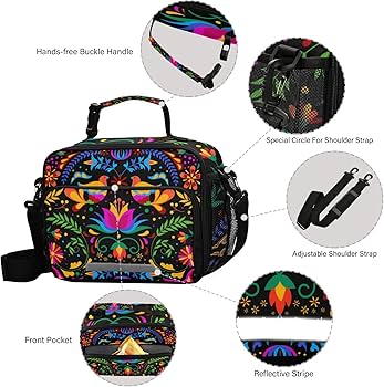 Amazon.com: KOCOART Mexican Flower Embroidery Lunch Bag for Women