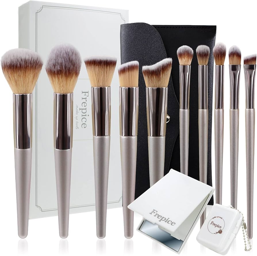 Amazon.co.jp: Frepice メイクブラシ【10本 セット】パウダーブラシ