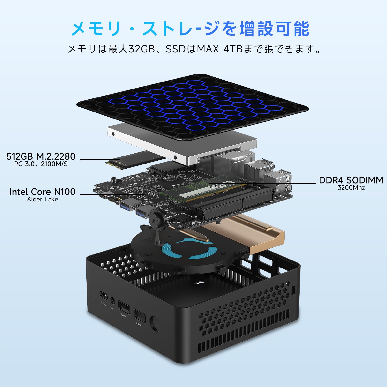 Amazon.co.jp: ミニpc 第12世代インテルN100 mini pc Windows11 Pro