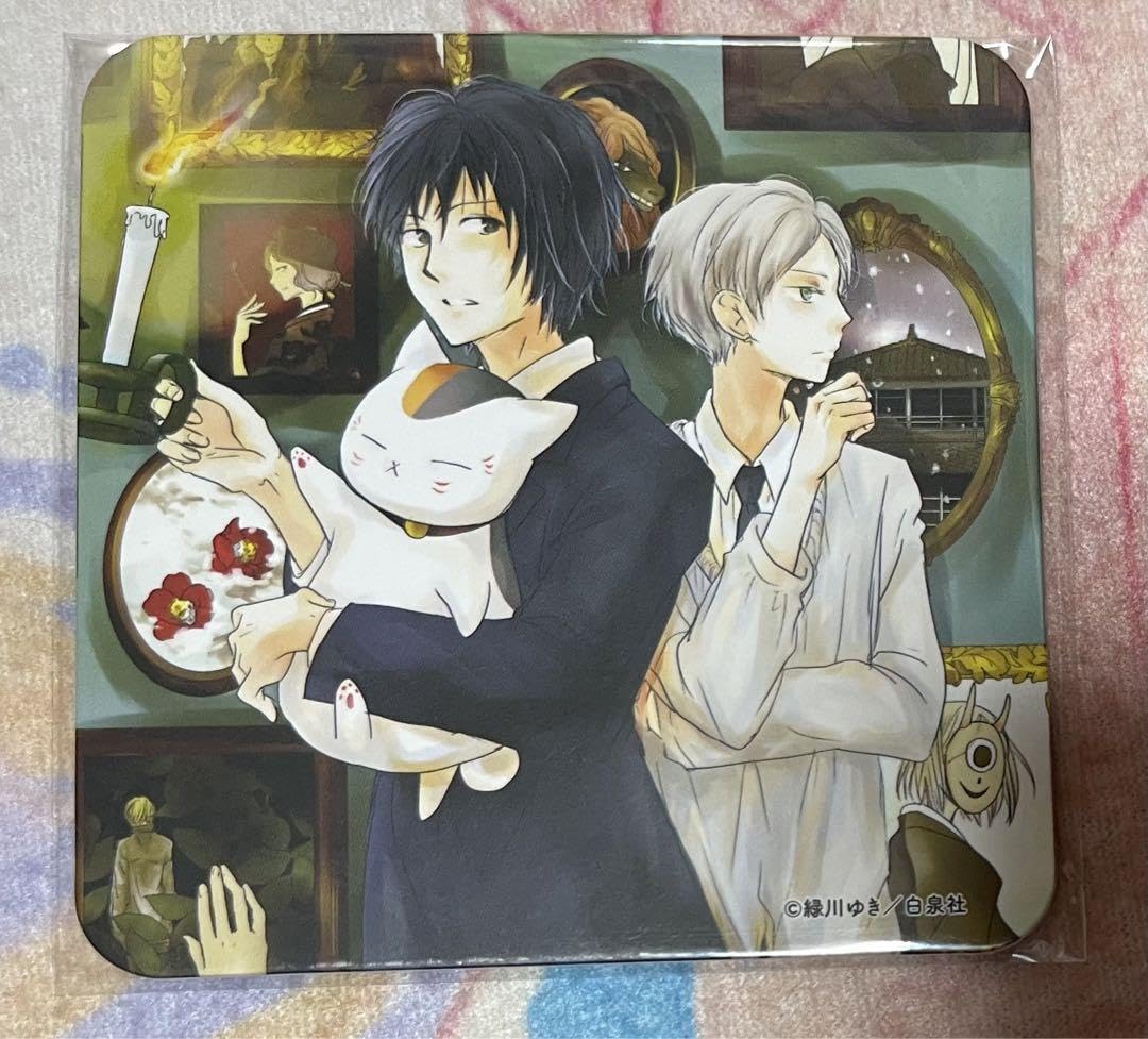 Amazon.co.jp: 夏目友人帳カフェ 原作絵 コースター 夏目貴志&ニャンコ