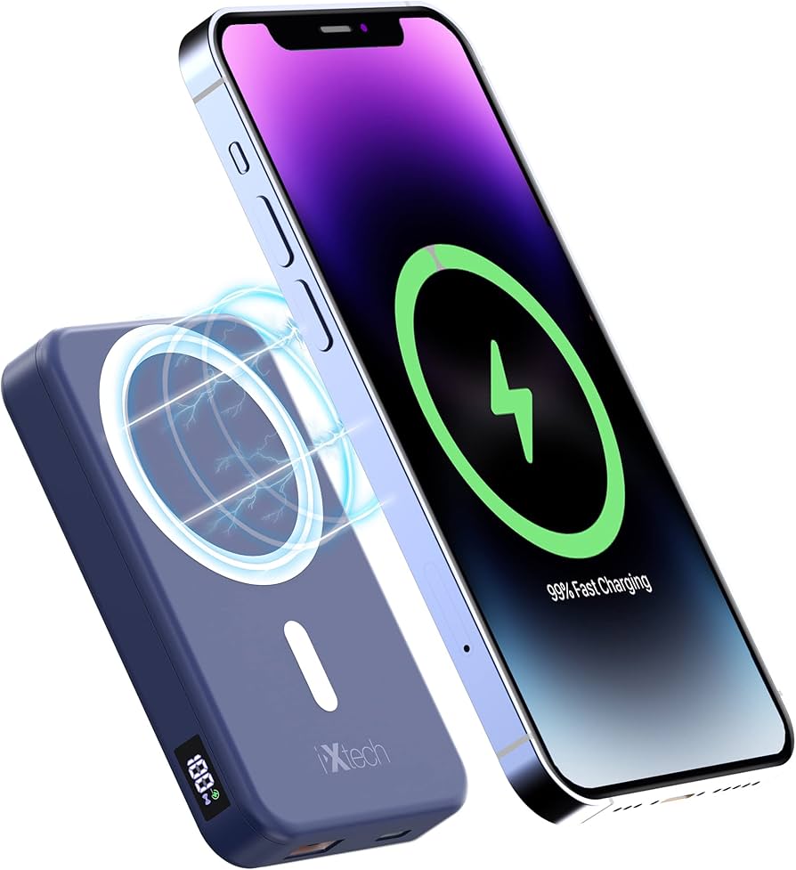 Amazon.com: IXTECH Portable Power Bank 10000mAh Magnetic Phone