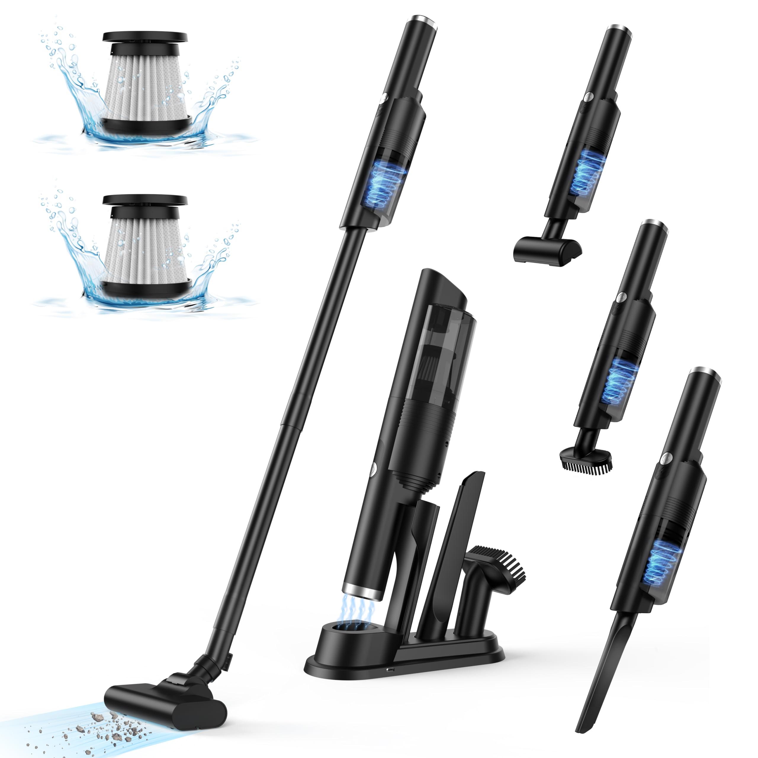 Amazon | 【収納に充電スタンド付き】掃除機 コードレス 12Kpa強力吸引