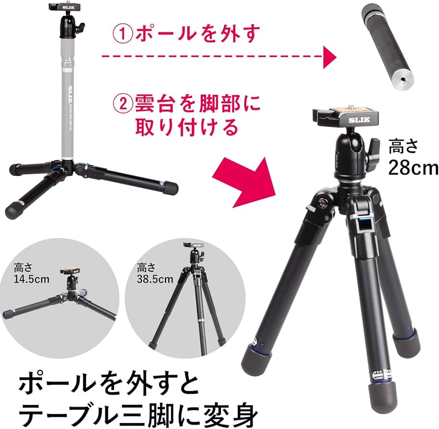 Amazon | SLIK 一脚兼三脚 スタンドポッドエアリー 5 5段タイプ 回転