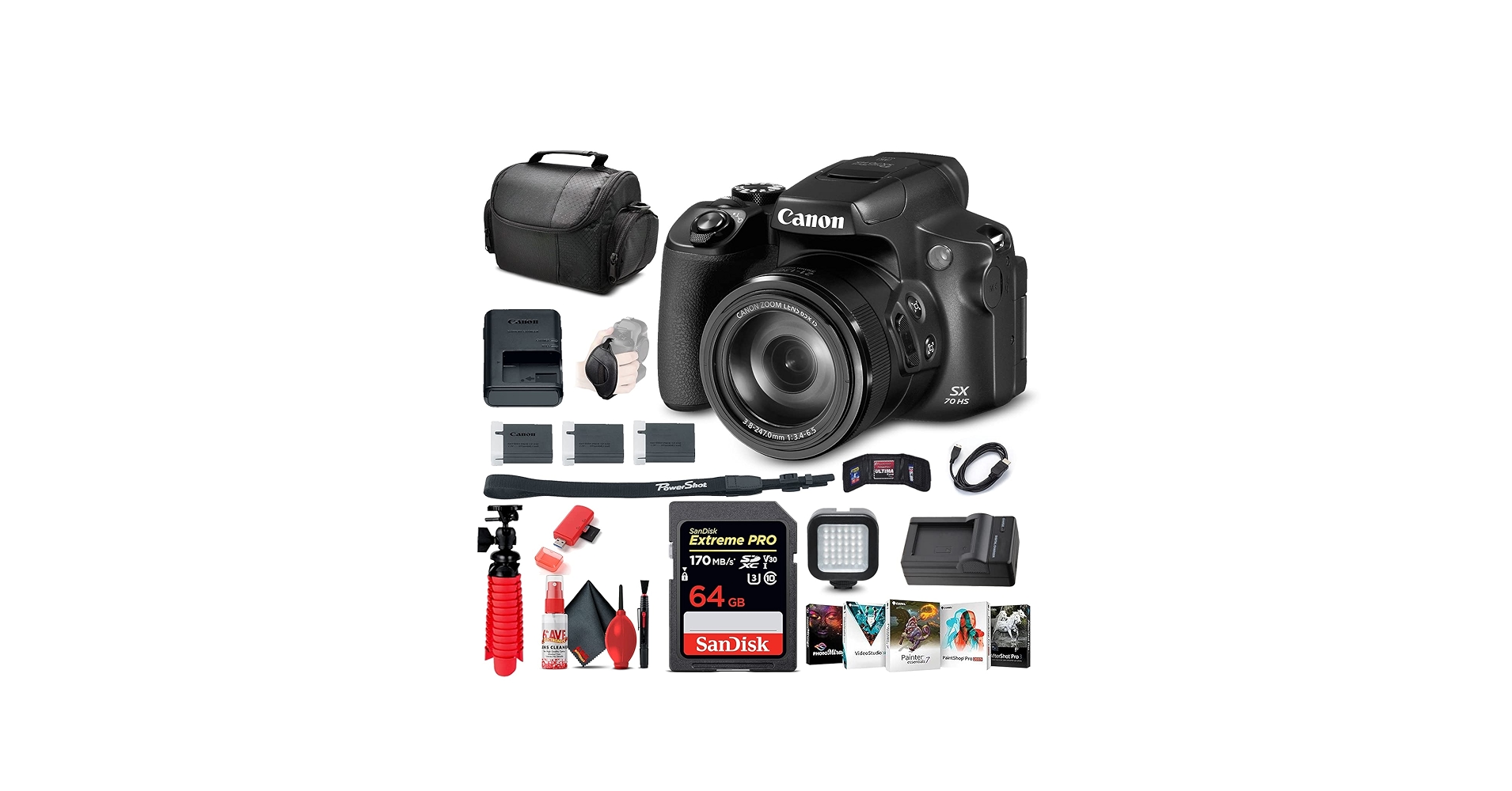 Amazon.com : Canon PowerShot SX70 HS Digital Camera (3071C001) +