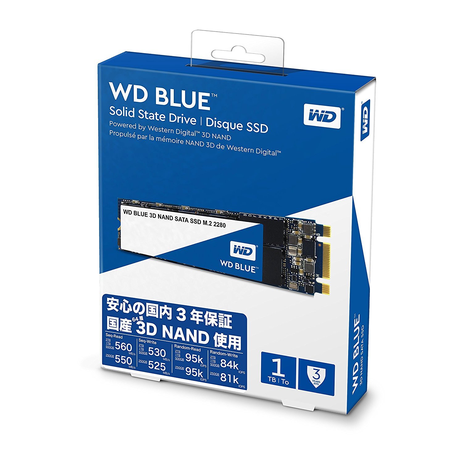 WD Blue 3D NAND 1TB SSD PC interno - SATA III 6 Gb/s, M.2 2280