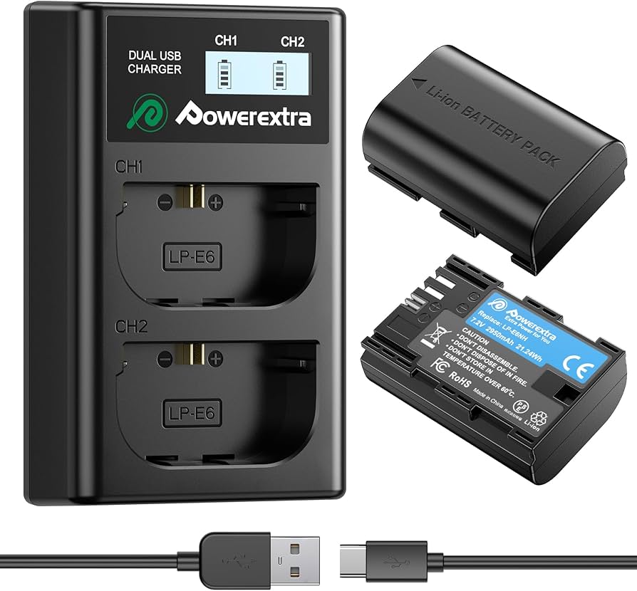 Amazon.co.jp: Canon LP-E6NH 互換バッテリー充電器セット、2950mAh大
