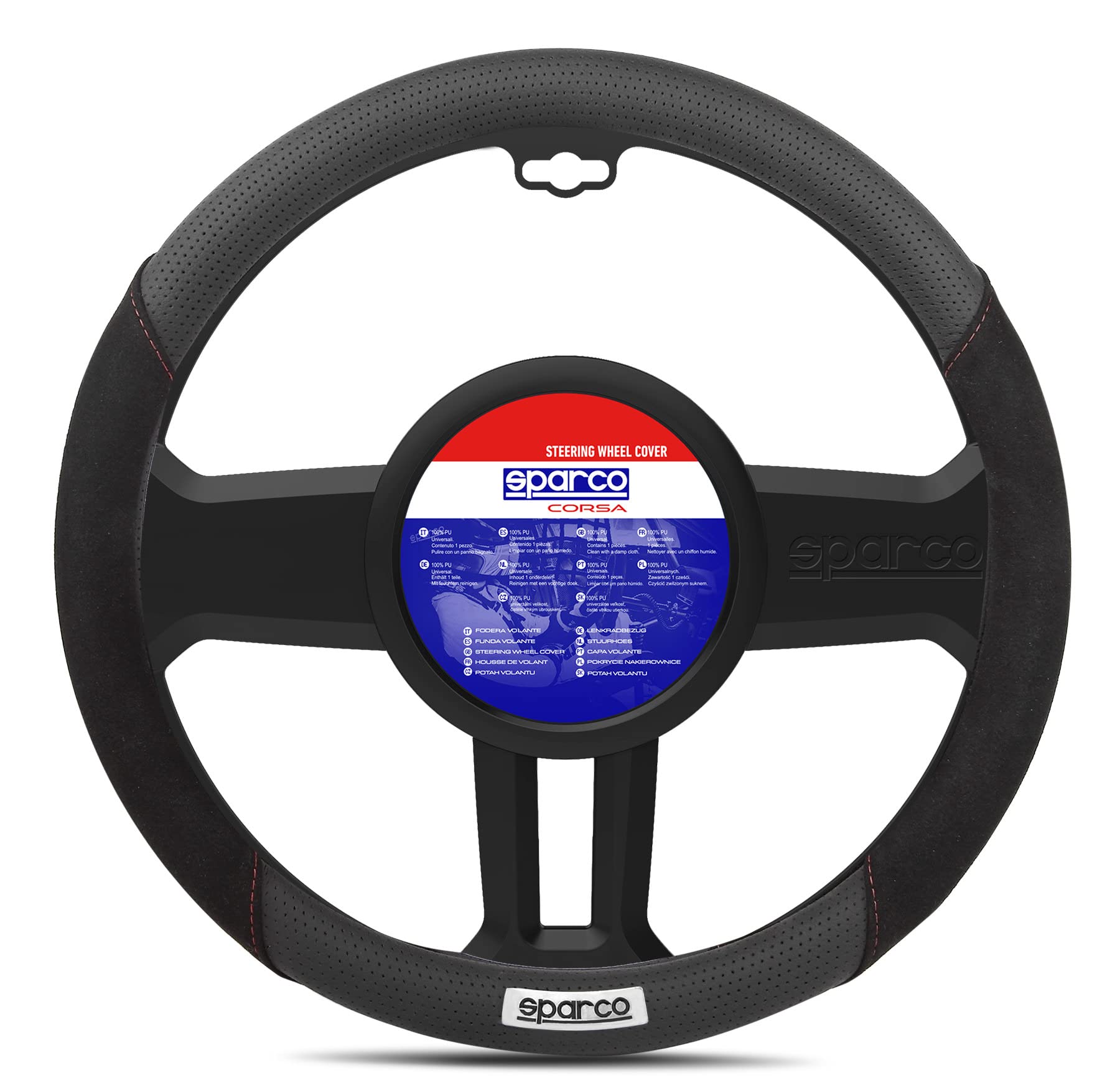 Amazon | SPARCO-CORSA ステアリングカバー スエード M SPC1112BK