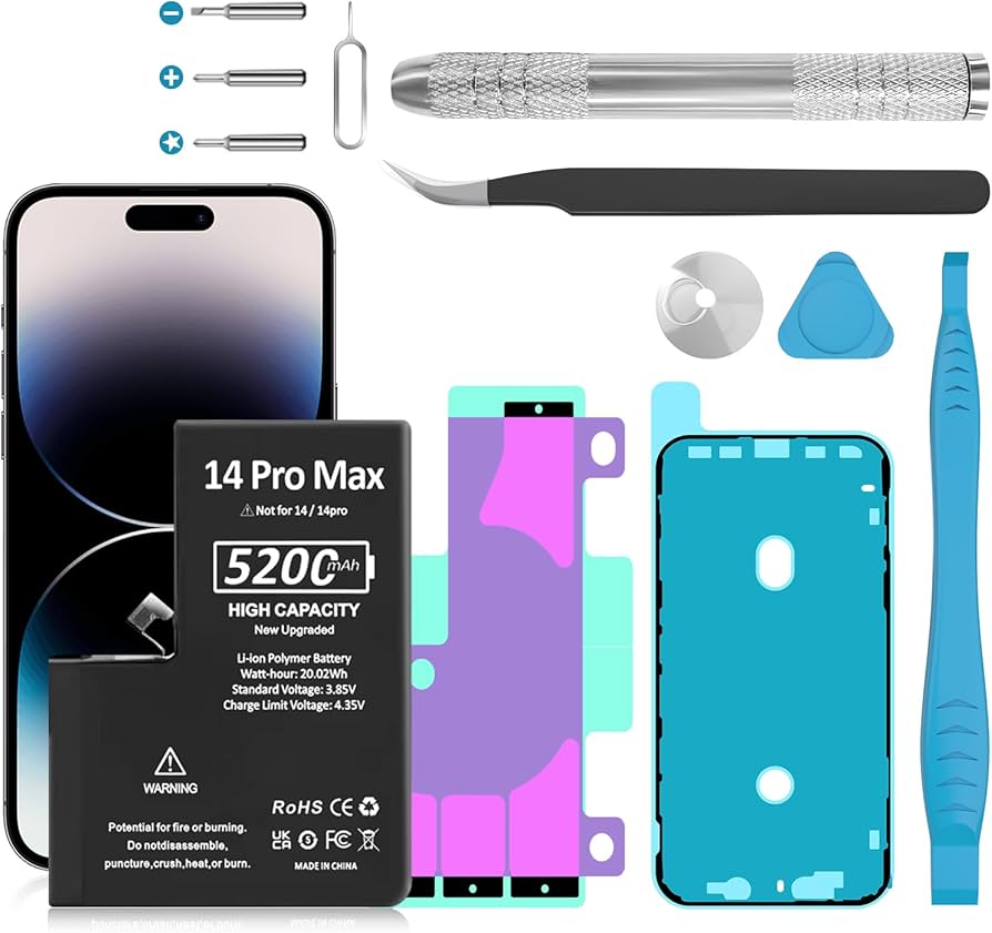 Battery for iPhone 14 Pro Max, 5200mAh High Capacity Li-Polymer
