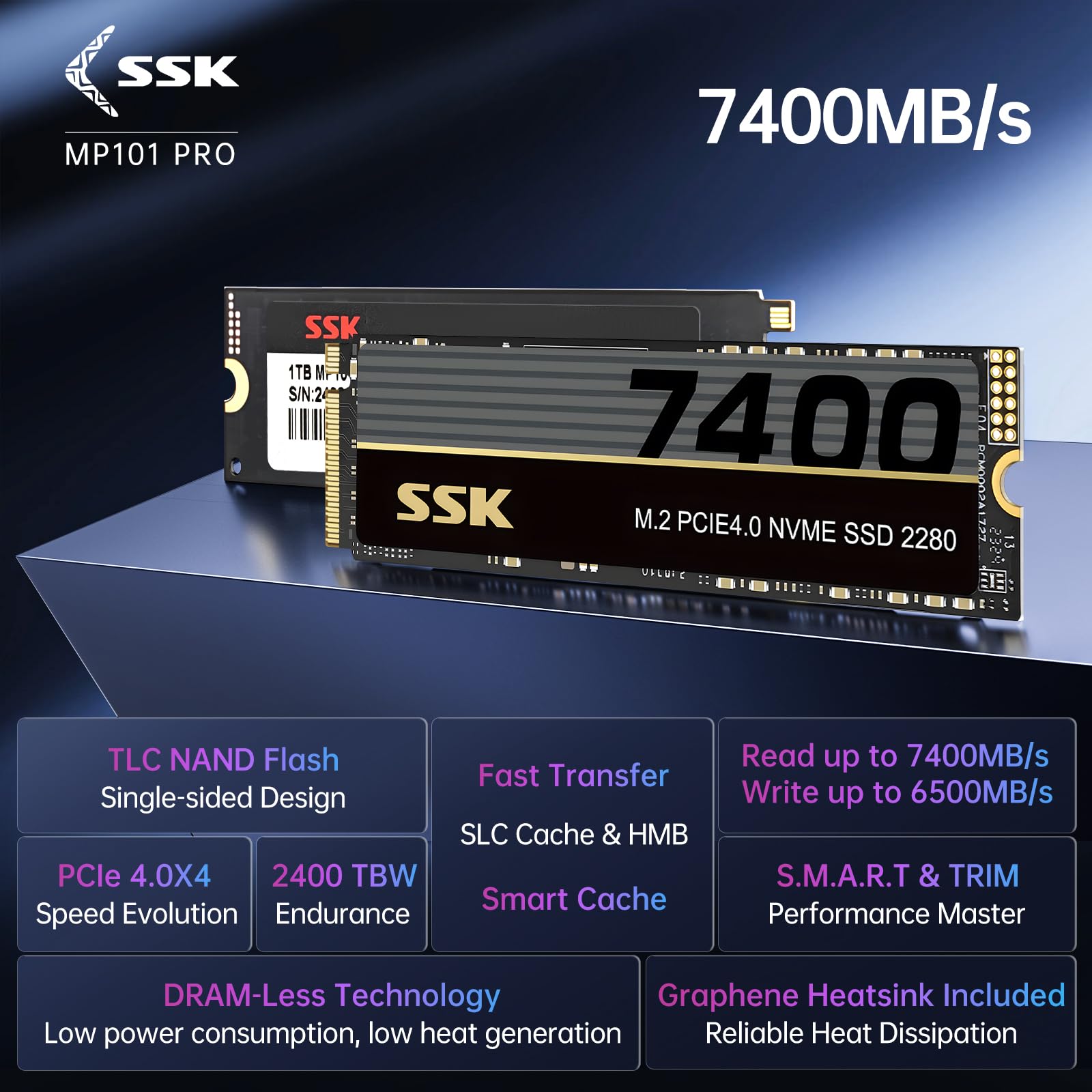Amazon.com: SSK M.2 NVMe SSD 4TB, PCIe Gen 4.0 x4 M.2 2280 SSD