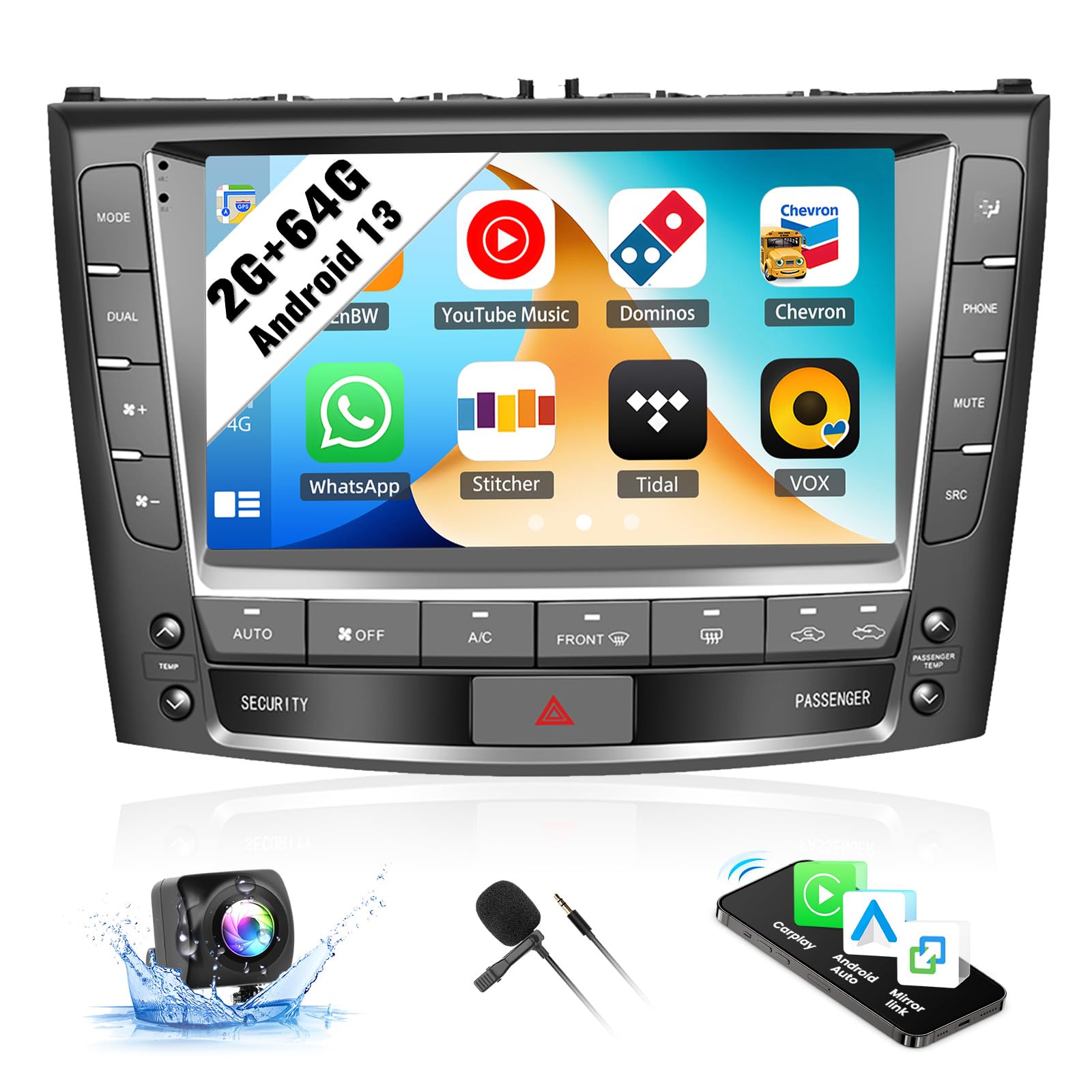 Amazon.com: SIXWIN 2G+64G Android Car Radio for Lexus IS250 IS300