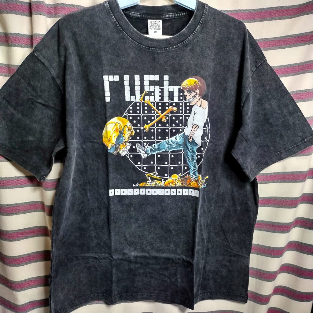 Amazon.co.jp: Rushラッシュ Roll The Bones 両面プリント Tシャツ