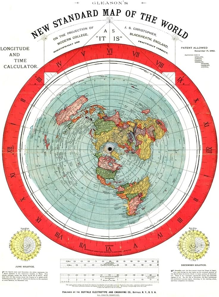 Amazon.com: Gleason's New Standard Map of The World [Flat Earth