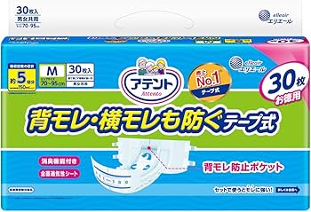 Amazon | アテント テープ式 Mサイズ 消臭効果付き 背モレ・横モレも