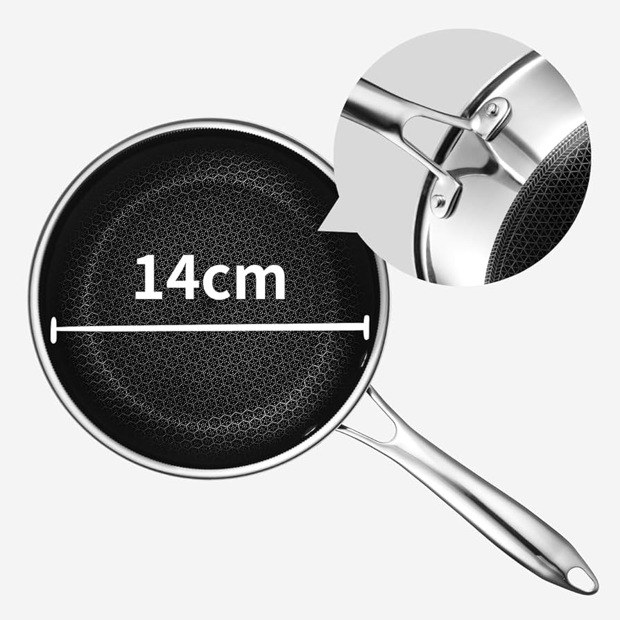 Amazon｜HexClad ハイブリッド ノンスティック 片手鍋 【14cm / 0.95L