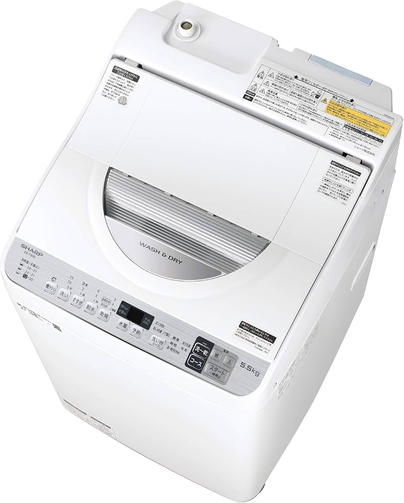 Amazon | シャープ SHARP タテ型洗濯乾燥機 幅56.5cm(ボディ幅52.0cm