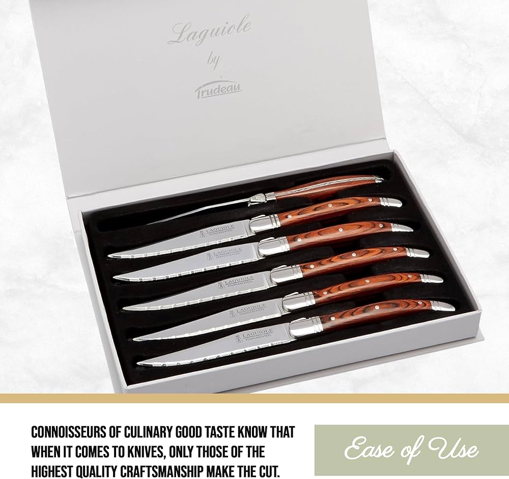Amazon.com: Trudeau Laguiole Steak Knives Set of 6 – Premium