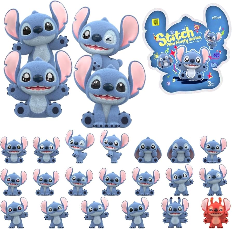 Amazon.com: MINISO Disney Stitch Blind Bag, 1 Pack (3 Mini Flocked