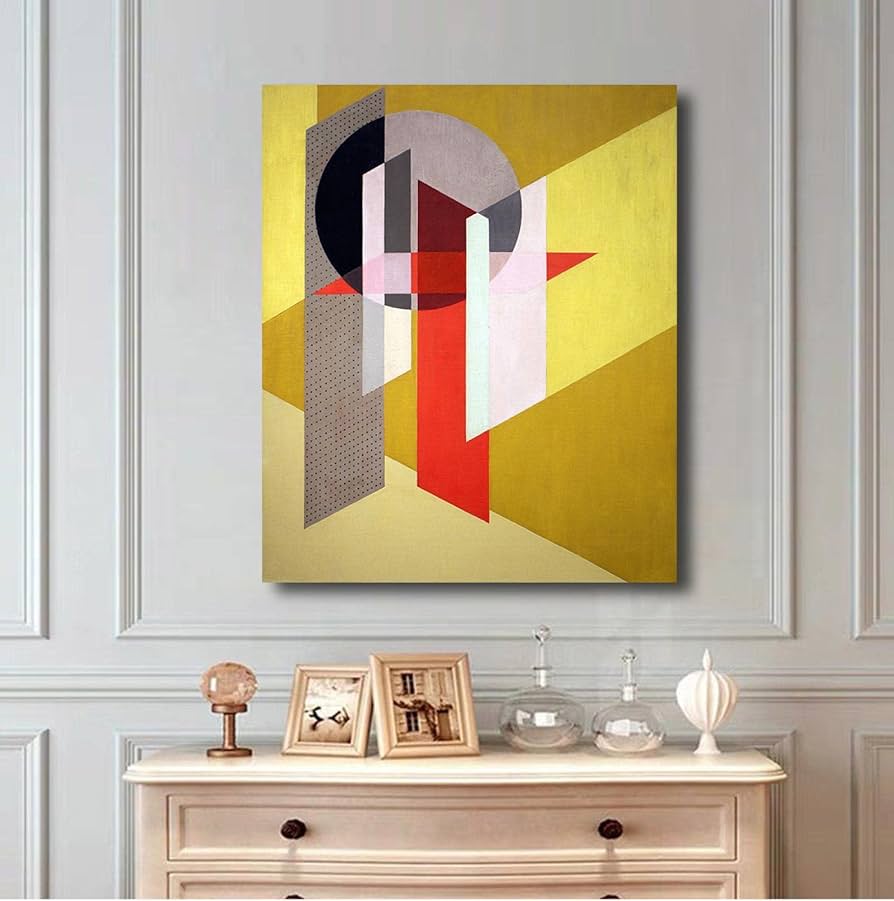 Amazon.co.jp: 幾何学模様-LászlóMoholyNagy抽象絵画キャンバス