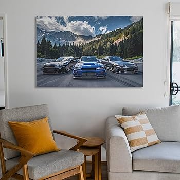 Amazon.com: Stance JDM Mountain Road Drifting R34 Car Posters for
