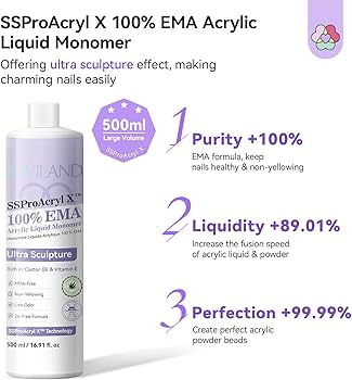 Amazon.com: SAVILAND SSPro X Pure EMA Monomer Acrylic Nail Liquid