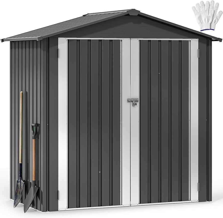 Amazon.com : DWVO 6x4ft Small Tool Storage Shed, Lockable Doors