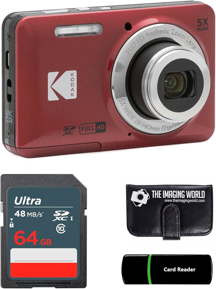 Amazon.com : Kodak PIXPRO FZ55 Red 16MP Digital Camera 5X Optical