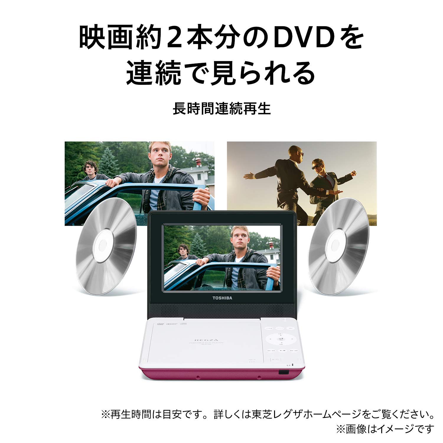Amazon.co.jp: 東芝 7型ポータブルDVDプレーヤーピンクCPRM対応TOSHIBA