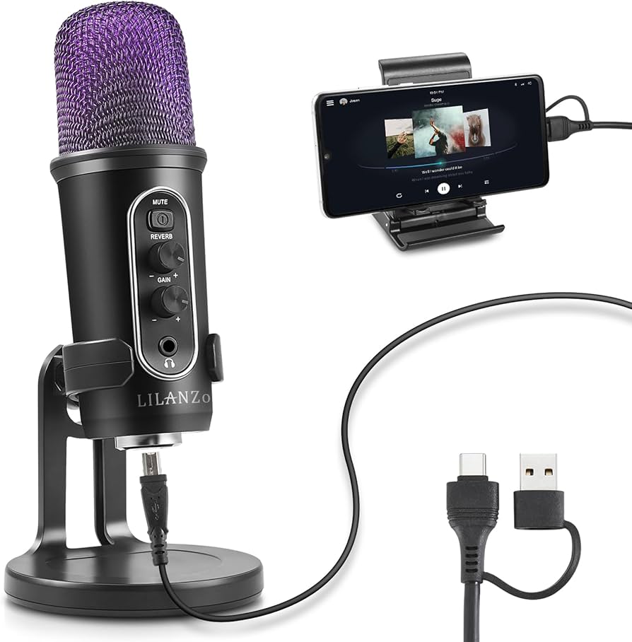 Amazon.co.jp: LILANZo マイク USB コンデンサーマイク ゲーミング