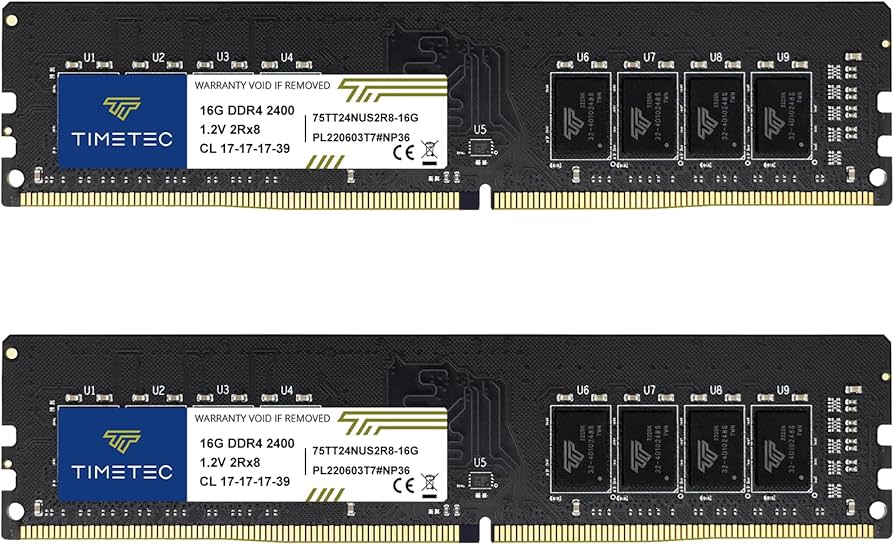 Timetec 32GB KIT(2x16GB) DDR4 2400MHz PC4-19200 Non-ECC Unbuffered