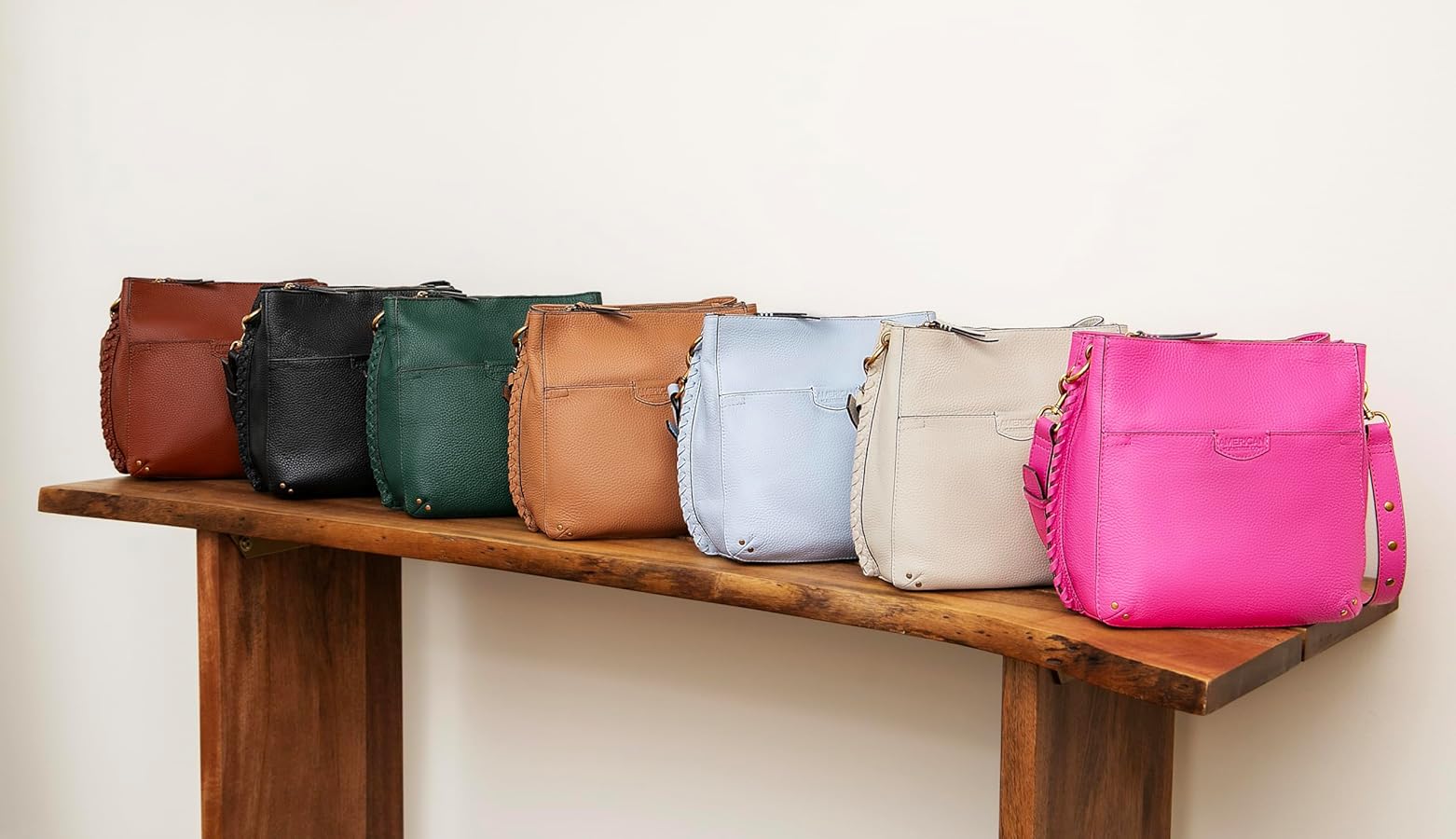 American Leather Co. Luca Triple Entry Crossbody Bag, Black, 100