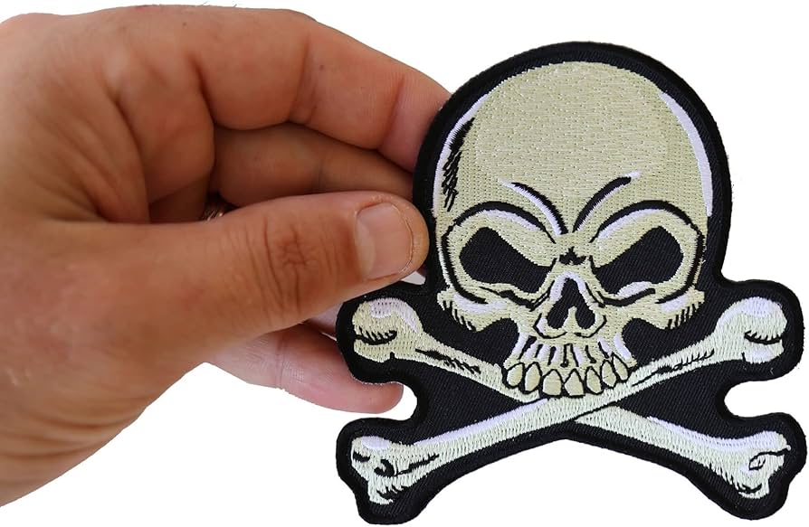 Amazon.com: Skull and Crossbones Patch, Biker Skull Patches (P6107