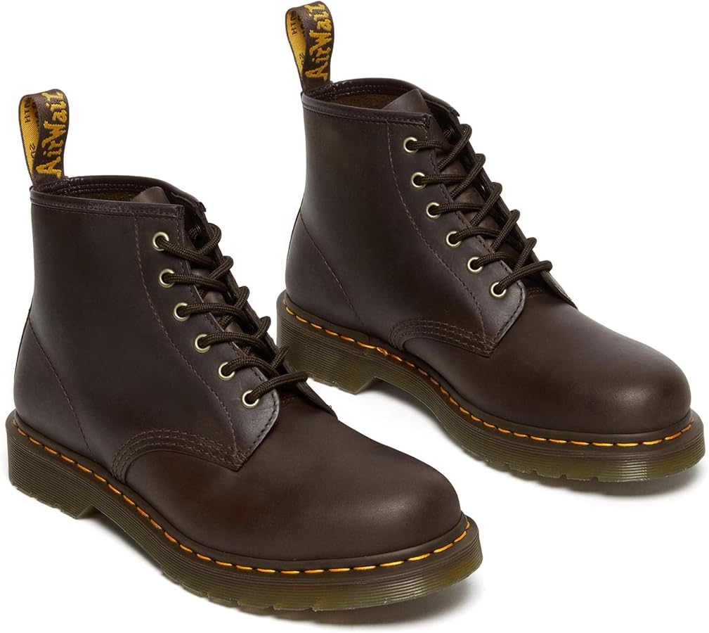 Amazon.com | Dr. Martens Unisex 101 6 Eye Leather Boot, Dark Brown