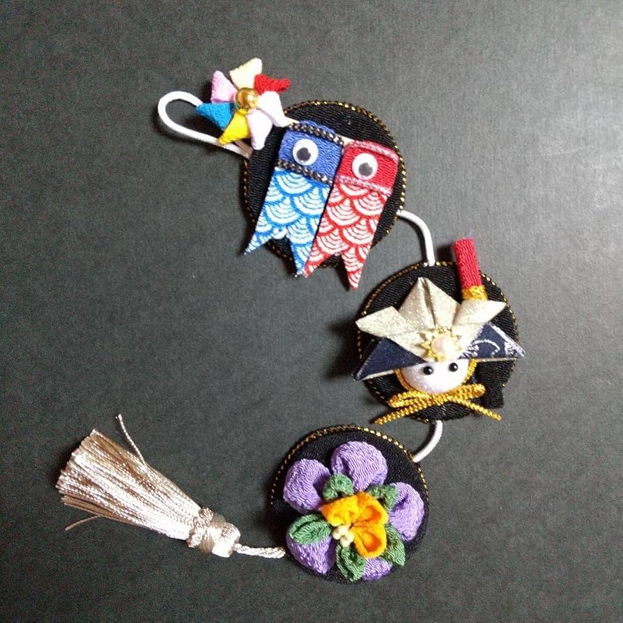 Amazon | ちりめん細工 つまみ細工 端午の節句つるし飾り 壁掛け飾り