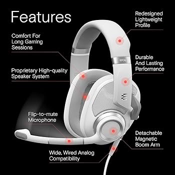 Amazon.co.jp: EPOS H6Pro ゲーミングヘッドセット 有線 開放型