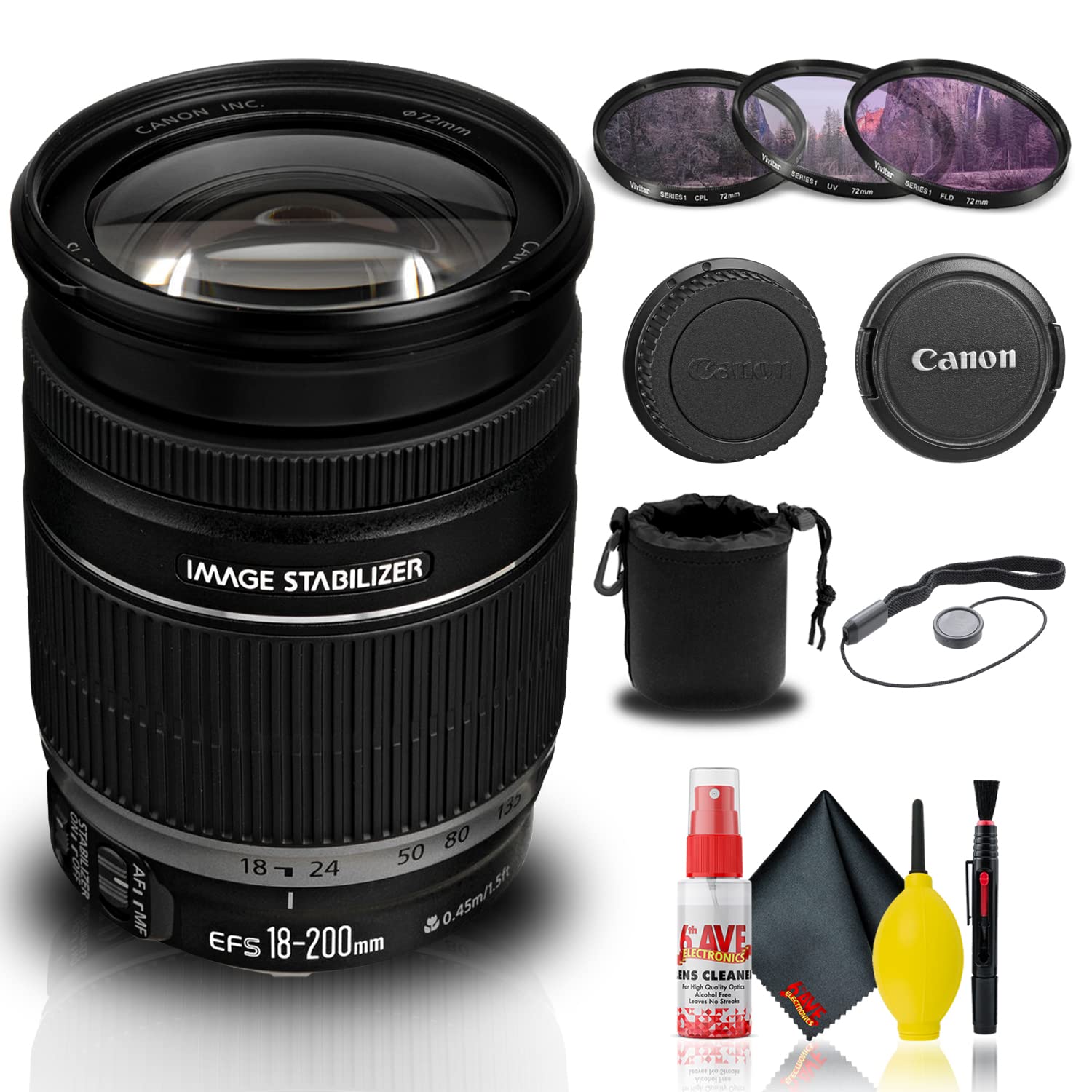 Amazon.com : Canon EF-S 18-200mm f/3.5-5.6 is Lens (2752B002) +