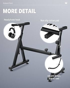 Amazon | Donner 電子キーボード ピアノ Z型 スタンド 高さ60-85cm調節