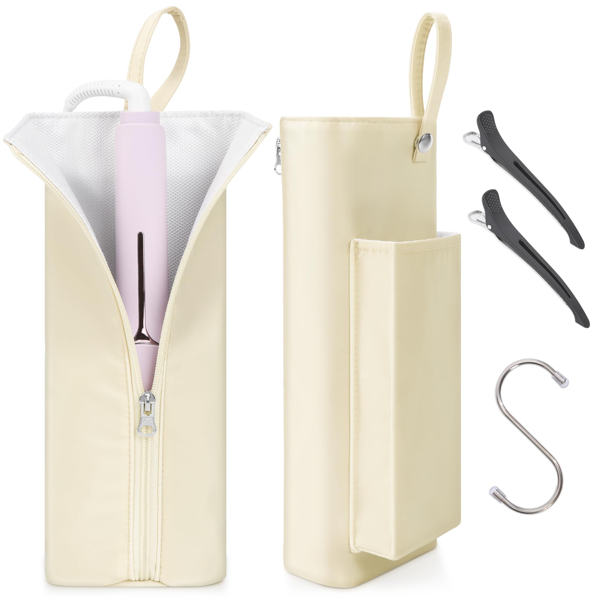 Amazon｜【熱いまま、すぐ収納】ヘアアイロン ケース 耐熱 300度 防水