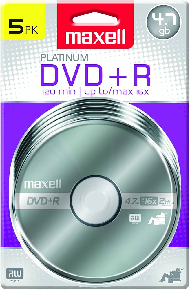 Maxell 4.7 GB DVD+R Color 5pk Card (5-Pack) : Amazon.ca: Electronics