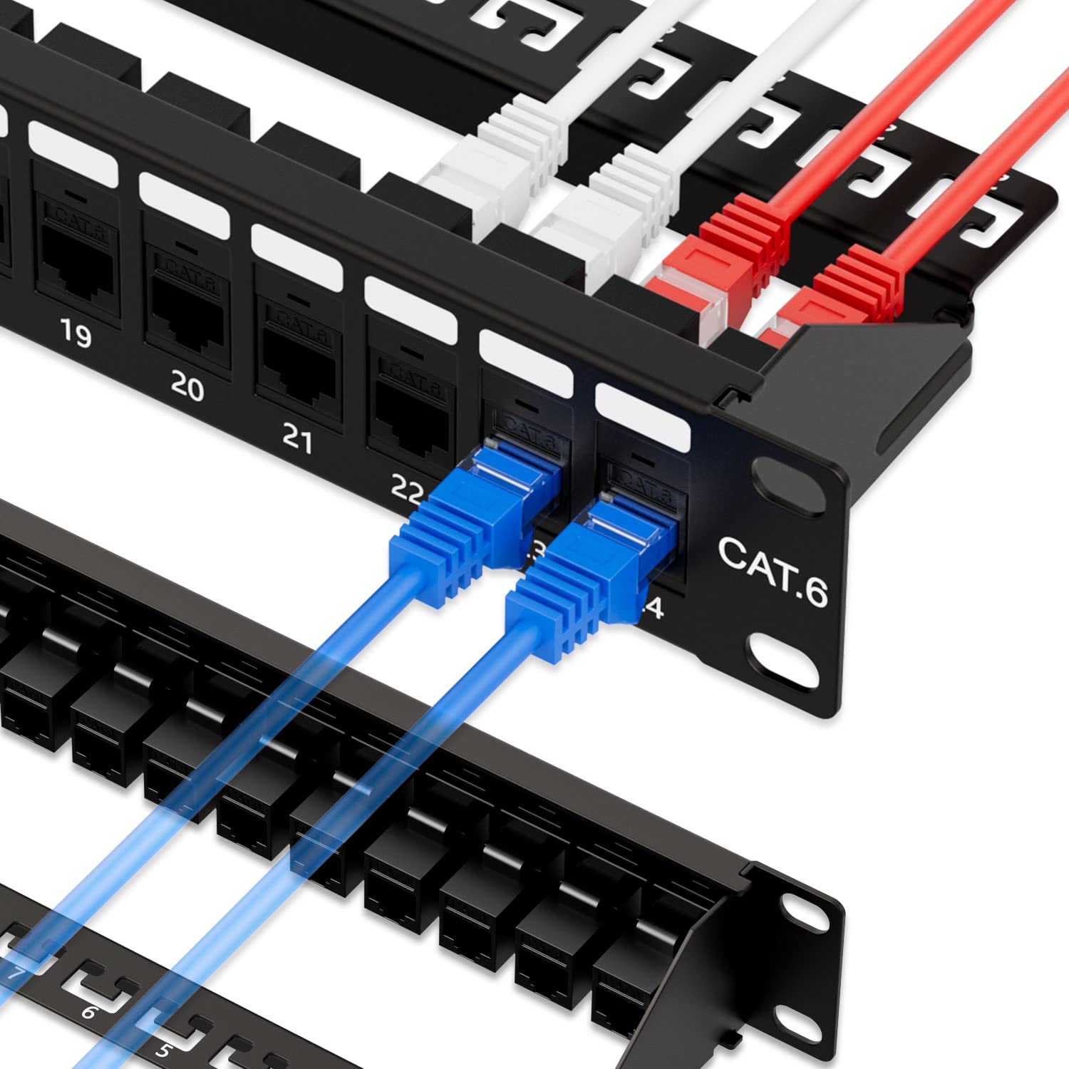 Amazon.co.jp: Iwillink 24ポート RJ45 パッチパネル 1U スルー